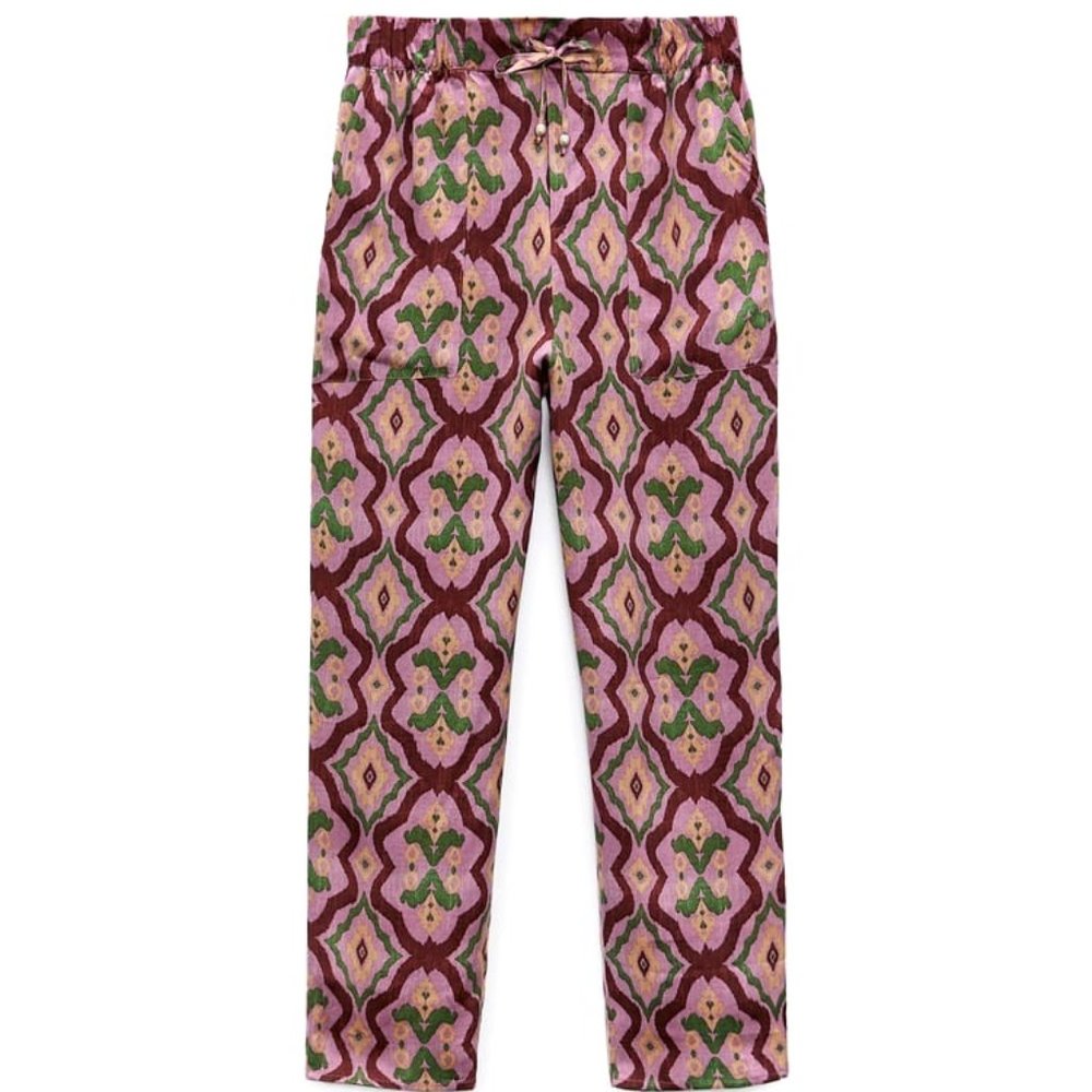 NWT Zara Printed Flowing Trousers